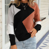 Contrast Color Casual Sweater